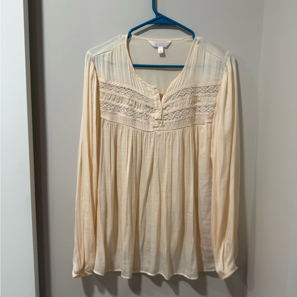 LC Lauren Conrad Blouse with Lace Accents